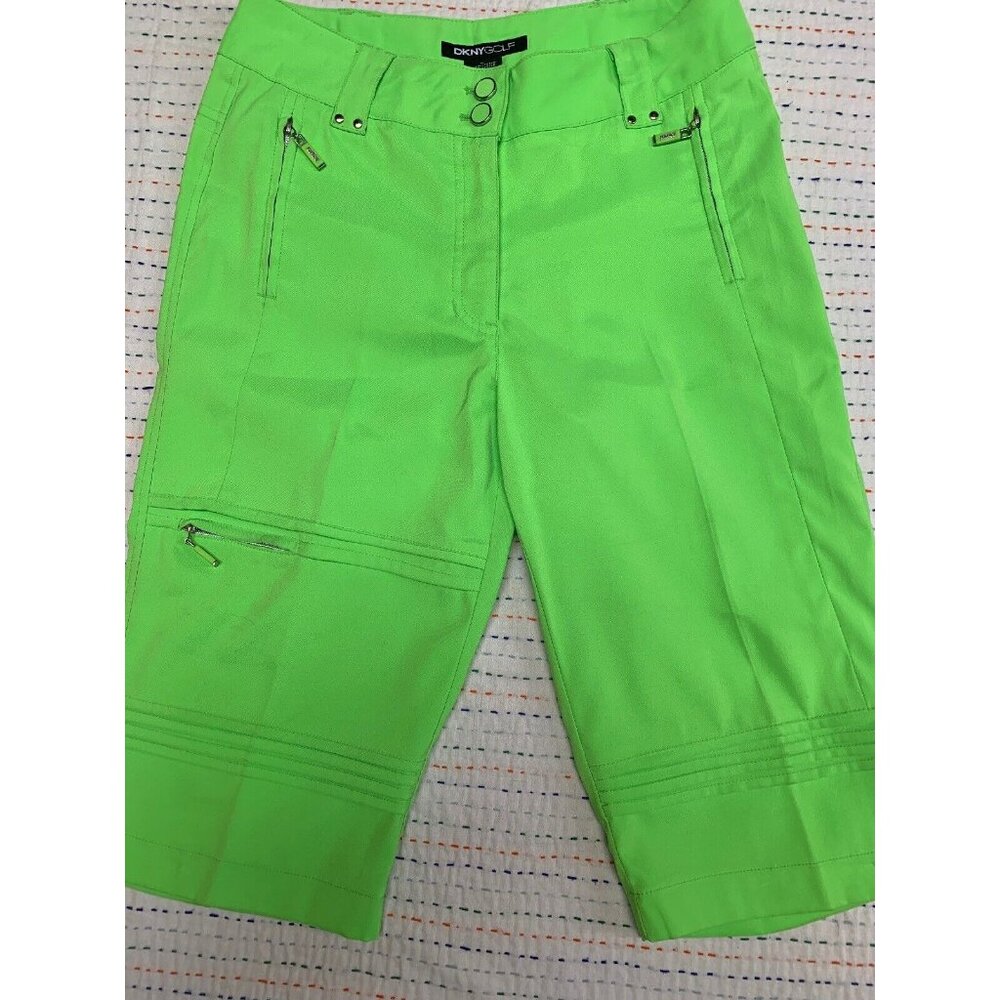 DKNY Donna Karan New York Women's Golf Shorts Flat Front Green Size 0 13" Inseam
